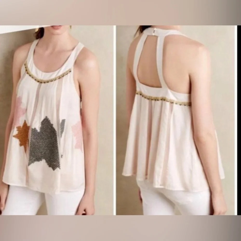 Anthropologie Pia Embellished Tank Too Size 4 - Picture 3 of 3